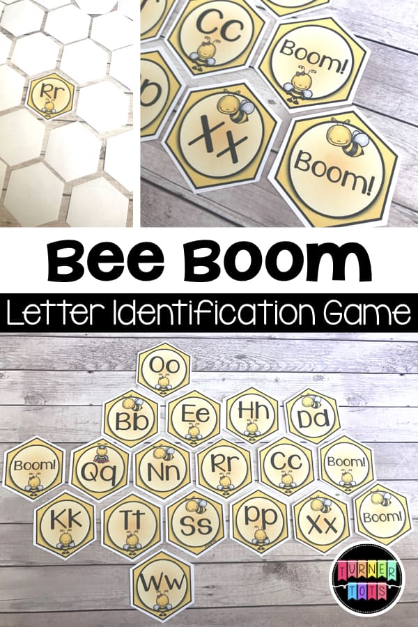 Bee Boom Letter Identification Game | Identify the letters and / or sounds with this buzzing game! Great literacy activity for a bees preschool theme!