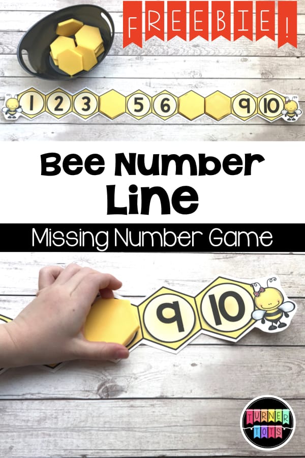Bee Number Line | Grab your free bee number line to practice missing numbers for your bees preschool theme!