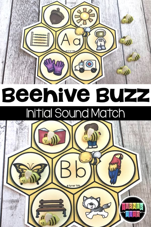 Beehive Buzz Initial Sound Match | Fly some bees over to the hive to match the initial letter sound with this bee-themed activity for preschool!