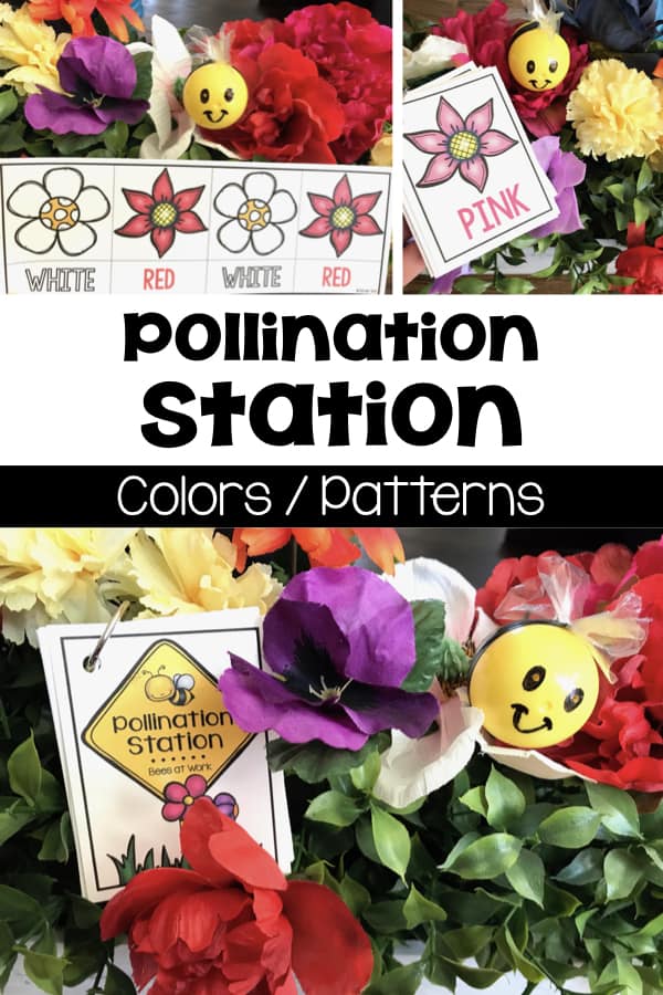 Pollination Station | Learn colors or patterns with these flower cards. Just buzz the bee right over with this preschool bees activity!