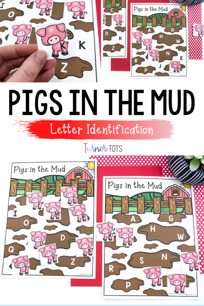 This farm literacy activity includes printouts of a farm with letters in the mud. Preschoolers can match the lettered pigs to the mud with this letter identification farm activity.