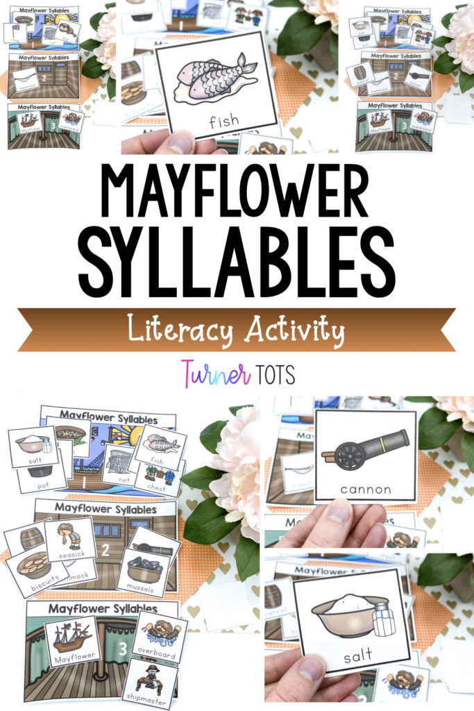 Mayflower Syllables Activity includes pictures of the Mayflower to sort by number of syllables.