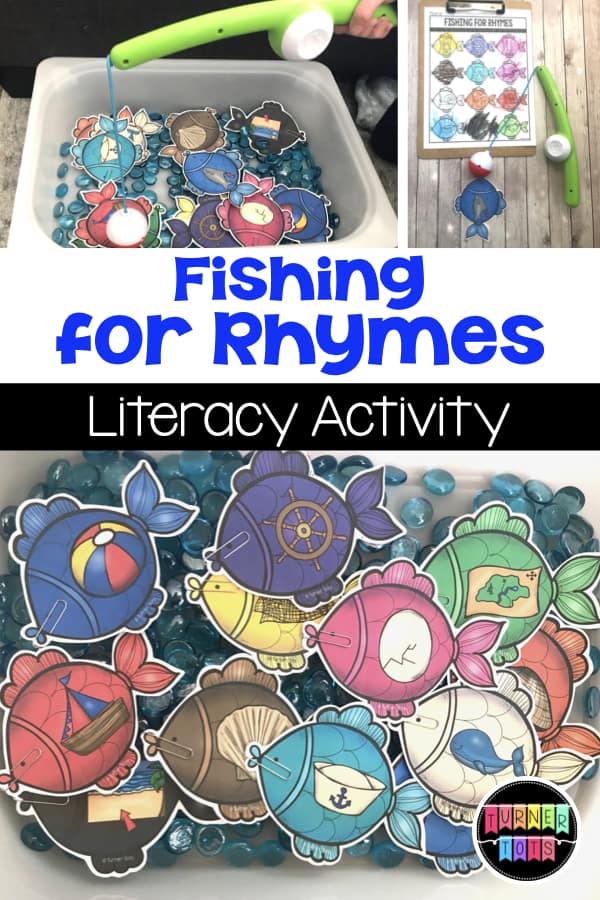 Fishing for Rhymes | Grab your fishing pole and catch a rhyming fish! Great literacy activity for an ocean preschool theme!