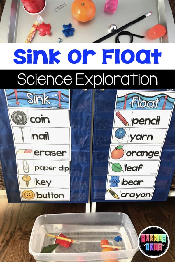 Sink or Float Science Exploration | Predict and test different objects to see which ones will sink or float with this preschool science exploration.