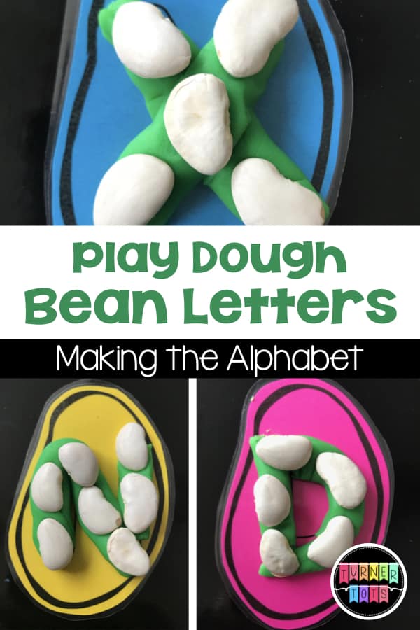 Play Dough Bean Letters | Practice rolling play dough to work on letter formation. Goes with Jack and the Beanstalk for preschoolers!