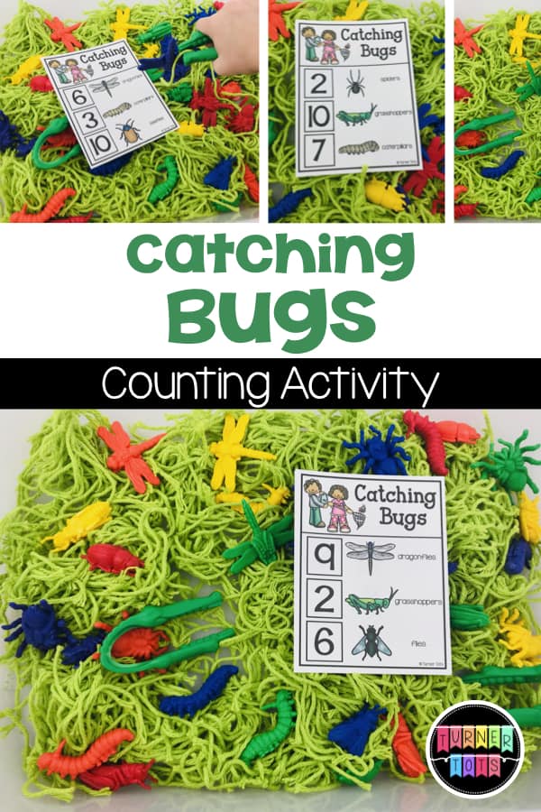 Catching Bugs Counting Activity | Add some bugs to your sensory bin and have preschoolers catch the matching number of insects! 