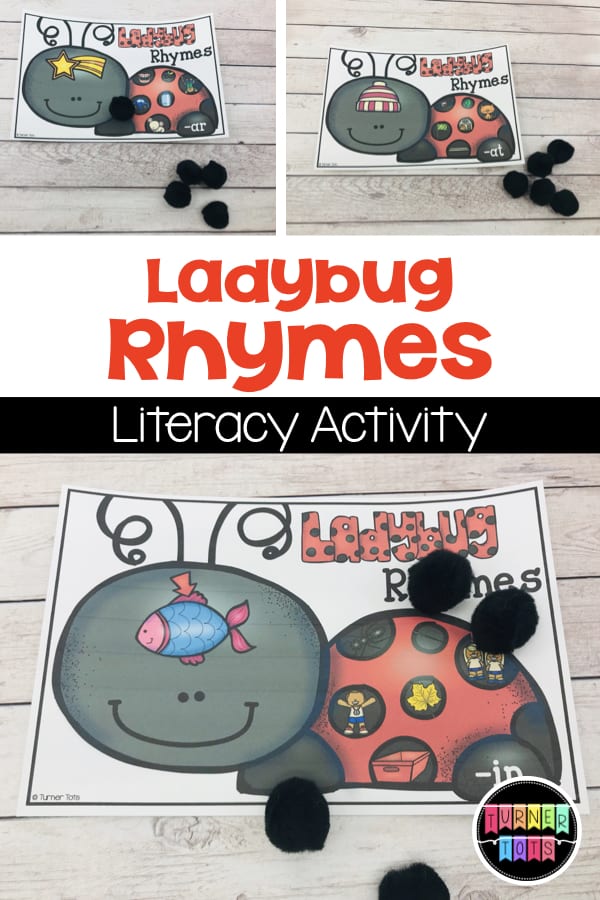 Ladybug Rhymes | Find the pictures on the ladybug's spots that rhyme with the picture on its head! Great phonemic awareness for a preschool insect theme!