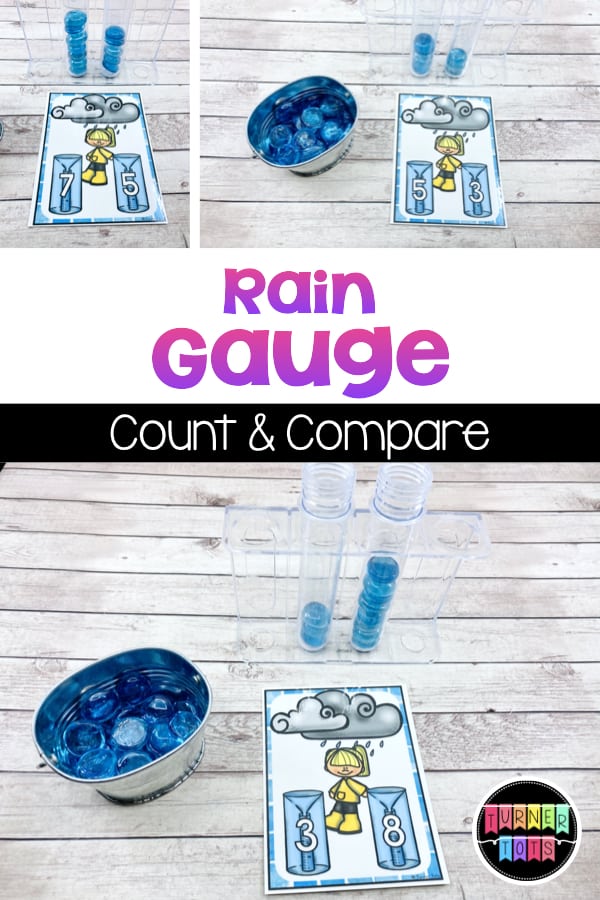 Rain Gauge | Count the blue gems into the rain gauges (test tubes) to compare the different numbers. 