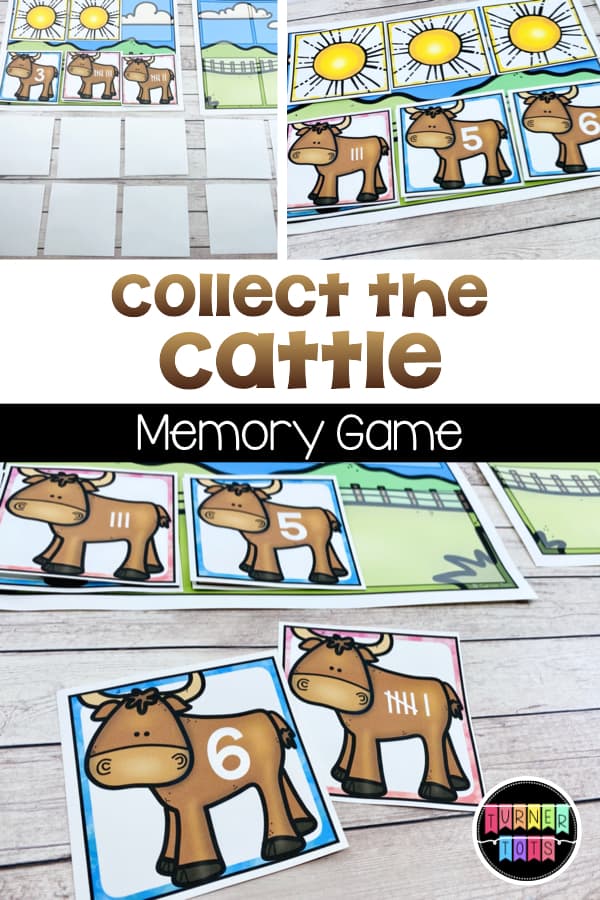 Collect the Cattle Memory Game | Cards with numbered cattle and cattle with tally marks. Cards with suns on them. Match the cattle cards before the sun sets with this Wild West math activity. 