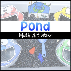 Pond math activities with a frog feeding activity.