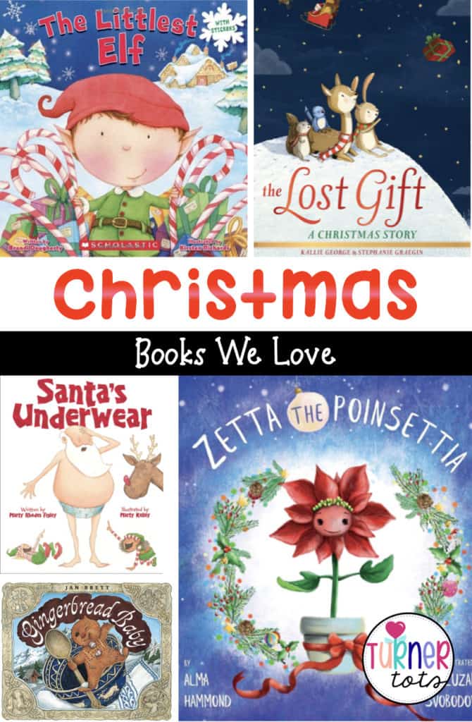 Christmas books for preschoolers that are fun and merry! The Littlest Elf, The Lost Gift, Santa's Underwear, Zetta Poinsettia, and Gingerbread Baby.