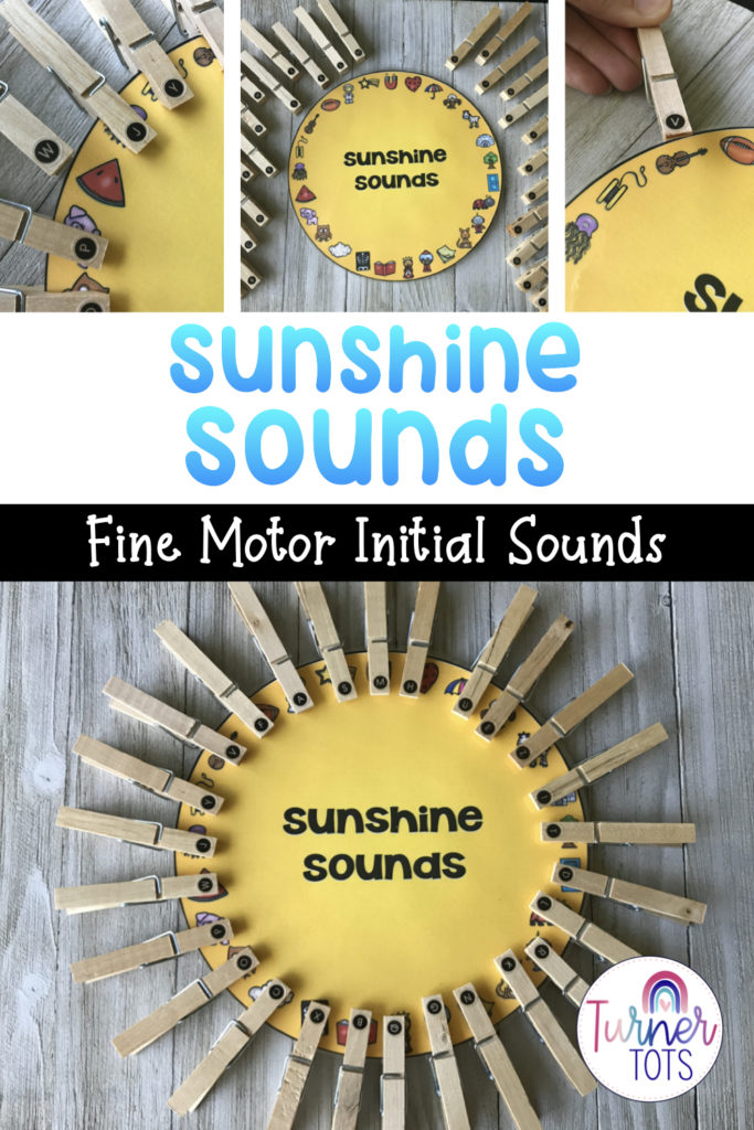 Match the lettered clothespins to the object with the beginning sound to create the perfect sun during a weather preschool theme. 