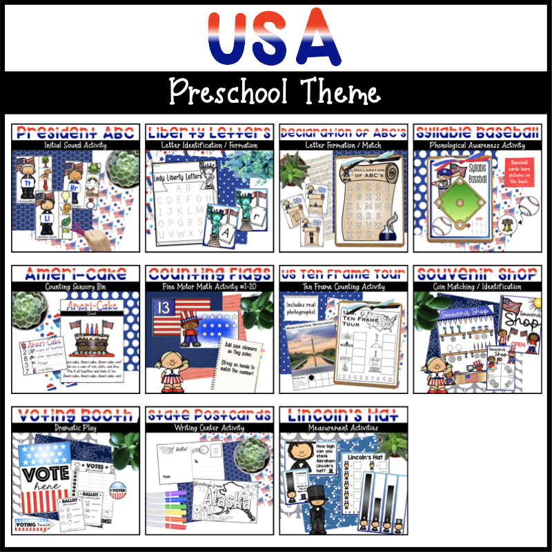 USA bundle of preschool activities