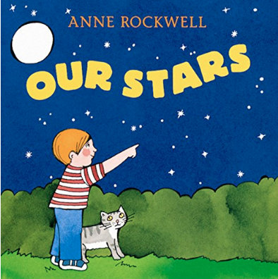 Our Stars by Anne Rockwell with illustration of boy pointing at the stars.