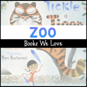 Zoo Books for Preschoolers with a background picture of an illustrated tiger.