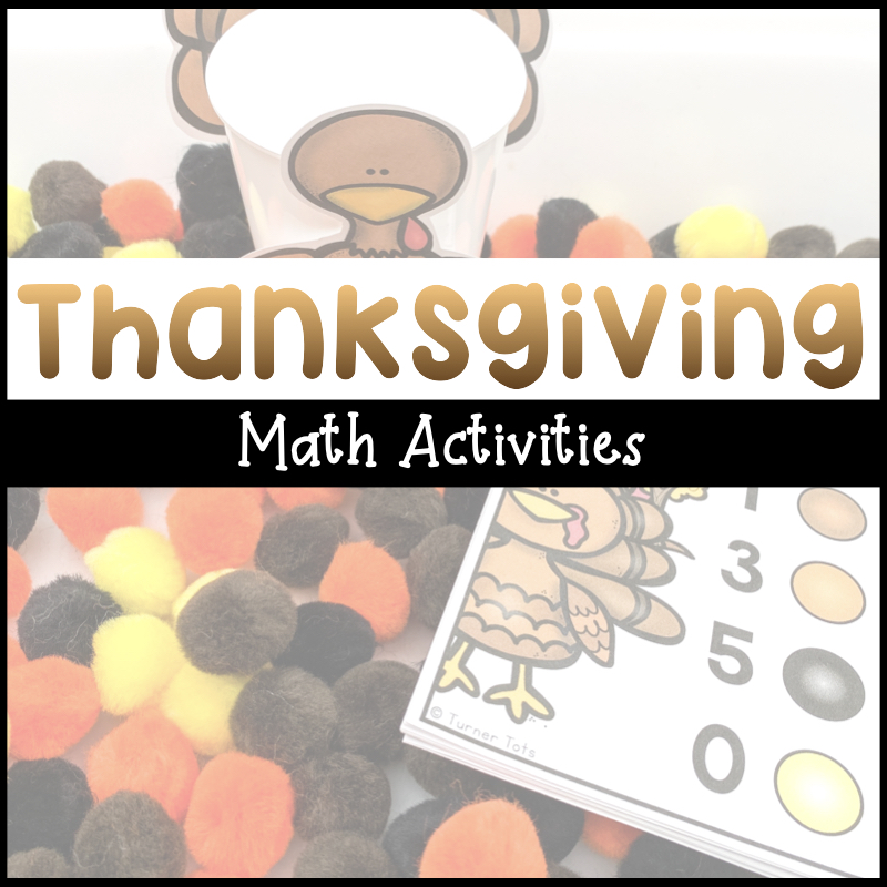 Thanksgiving Turkey Roll and Count Math Game for Fall 