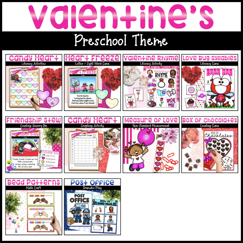 Valentine's Day Cube Measuring Non Standard Measurement for Preschool