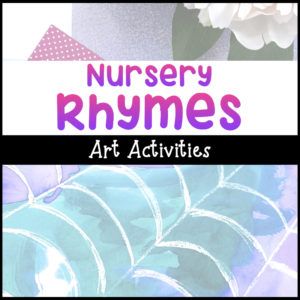Nursery rhymes art activities with a spiderweb painting.