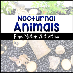Nocturnal animal fine motor activities for toddlers.