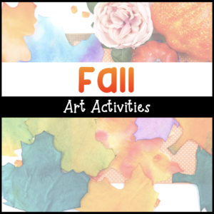 Fall art activities for preschoolers include dotted fall leaves, coffee filter fall leaves, pinecone rolled fall trees, and leaf print paintings.