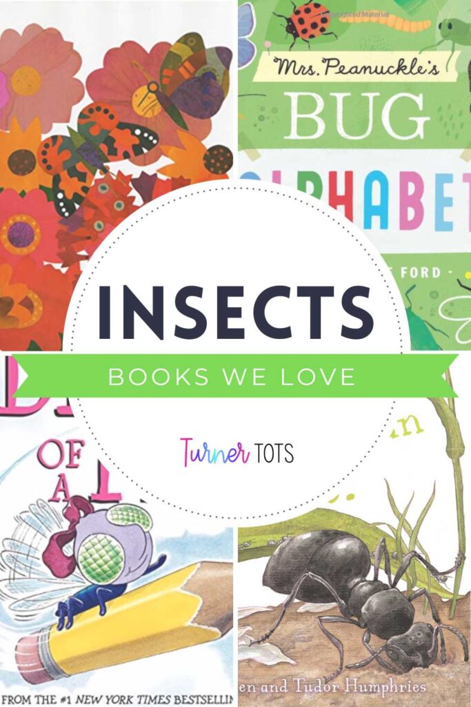 Bug books for kids include Are You an Ant? By Judy Allen, Waiting for Wings by Lois Ehlert, Diary of a Fly by Doreen Cronin, and Mrs. Peanuckle’s Bug Alphabet.