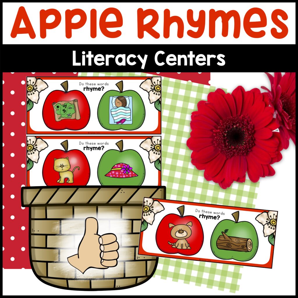 Apple Rhyming Words Activity for Preschoolers