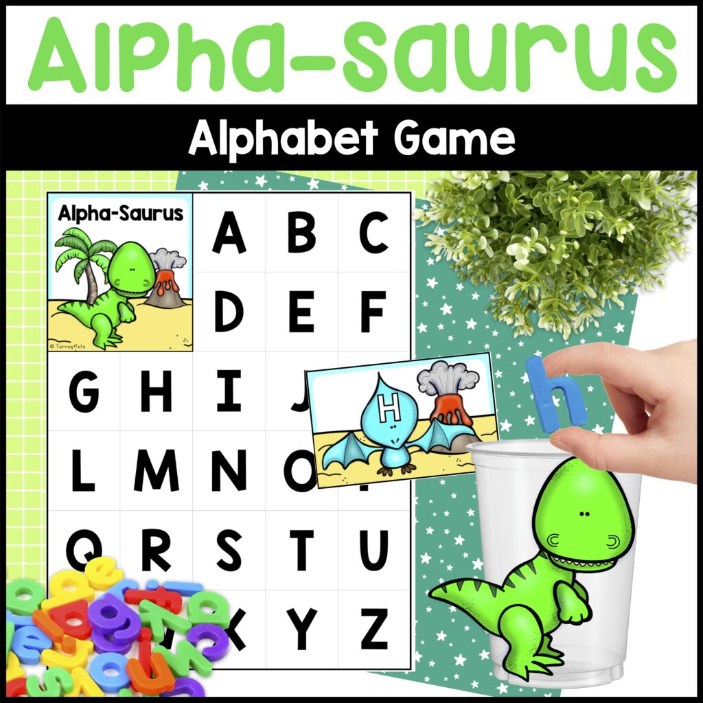 Dinosaur Alphabet Game - Dinosaur Letter Matching Activity - Dinosaur Literacy