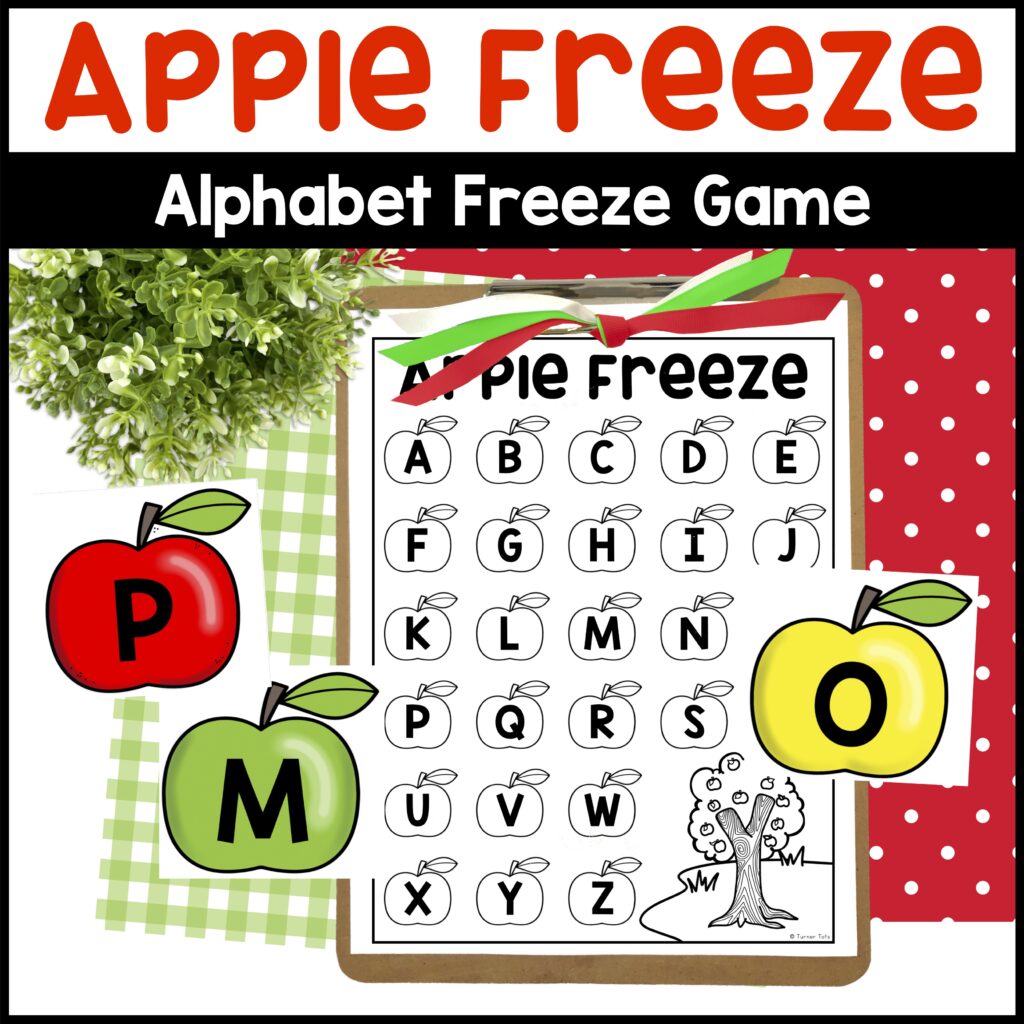 Apple Alphabet Freeze Game & Literacy Activities
