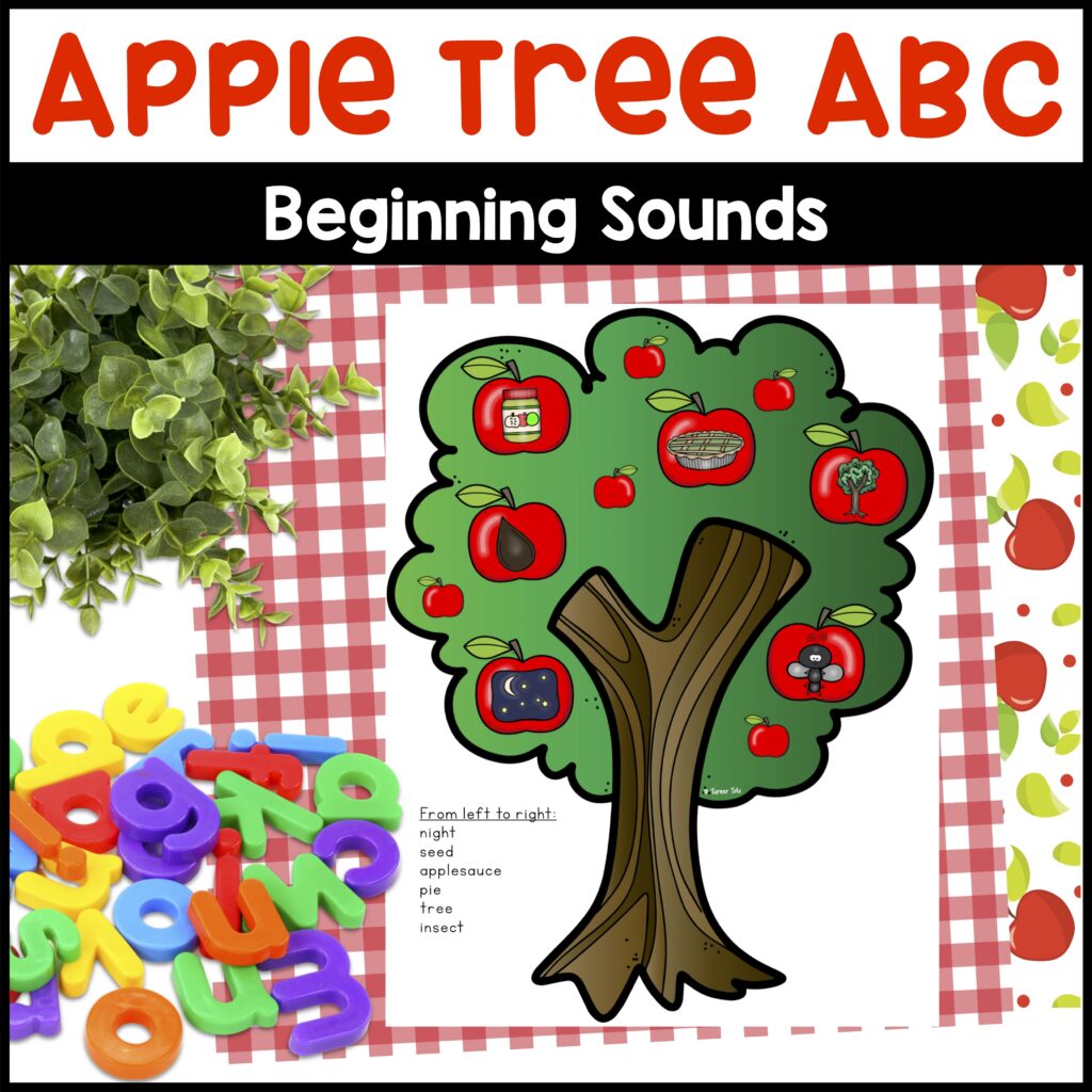 Apple Alphabet Activity & Initial Sound Activity - Apple Tree Beginning Sounds