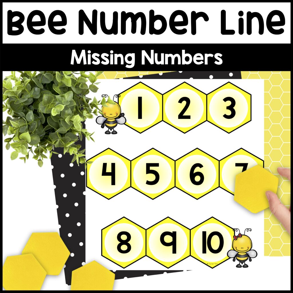 Bee Number Line #1-30 - Bee Missing Numbers Activity