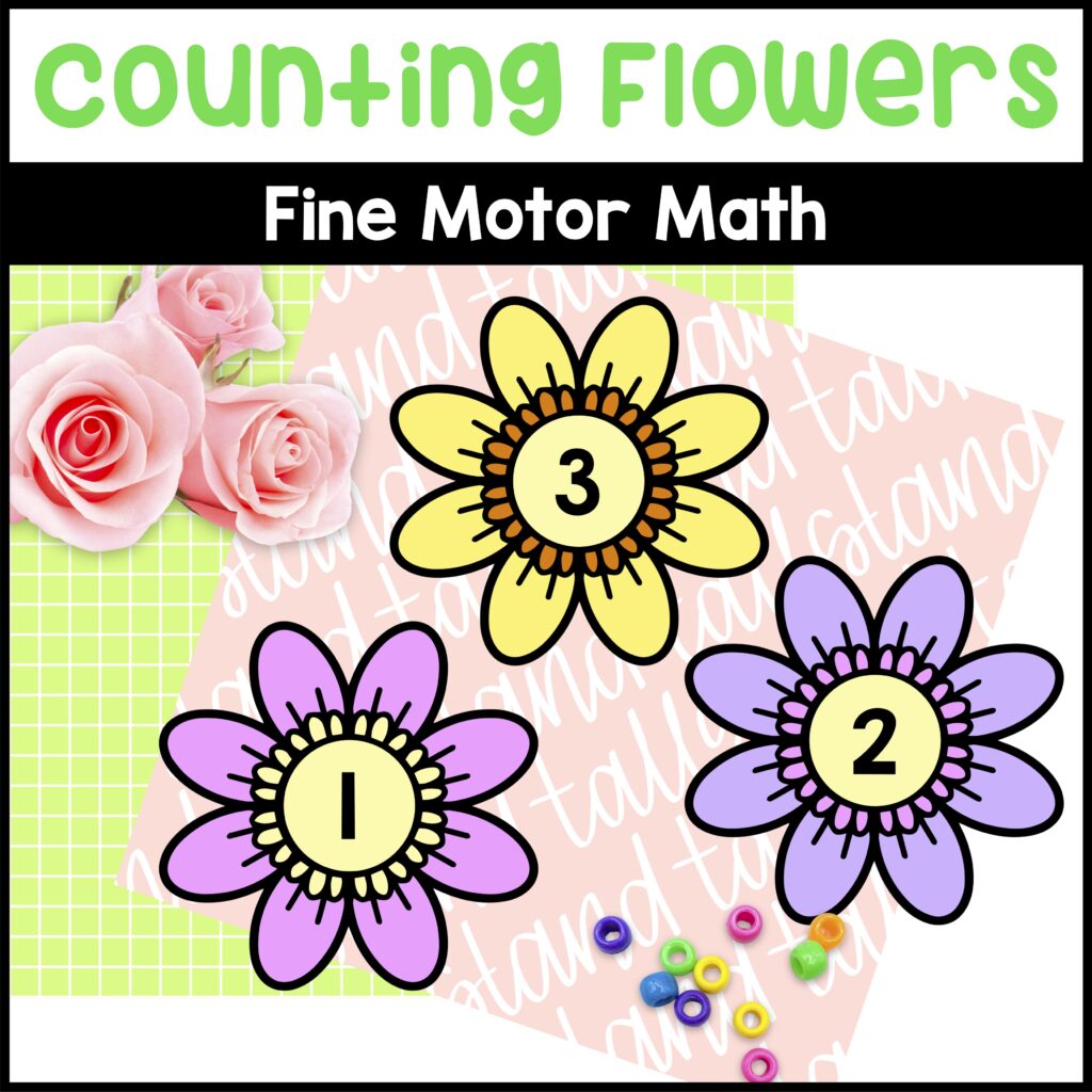 Spring Math Activities Fine Motor Flowers Preschool Counting Numbers Stations
