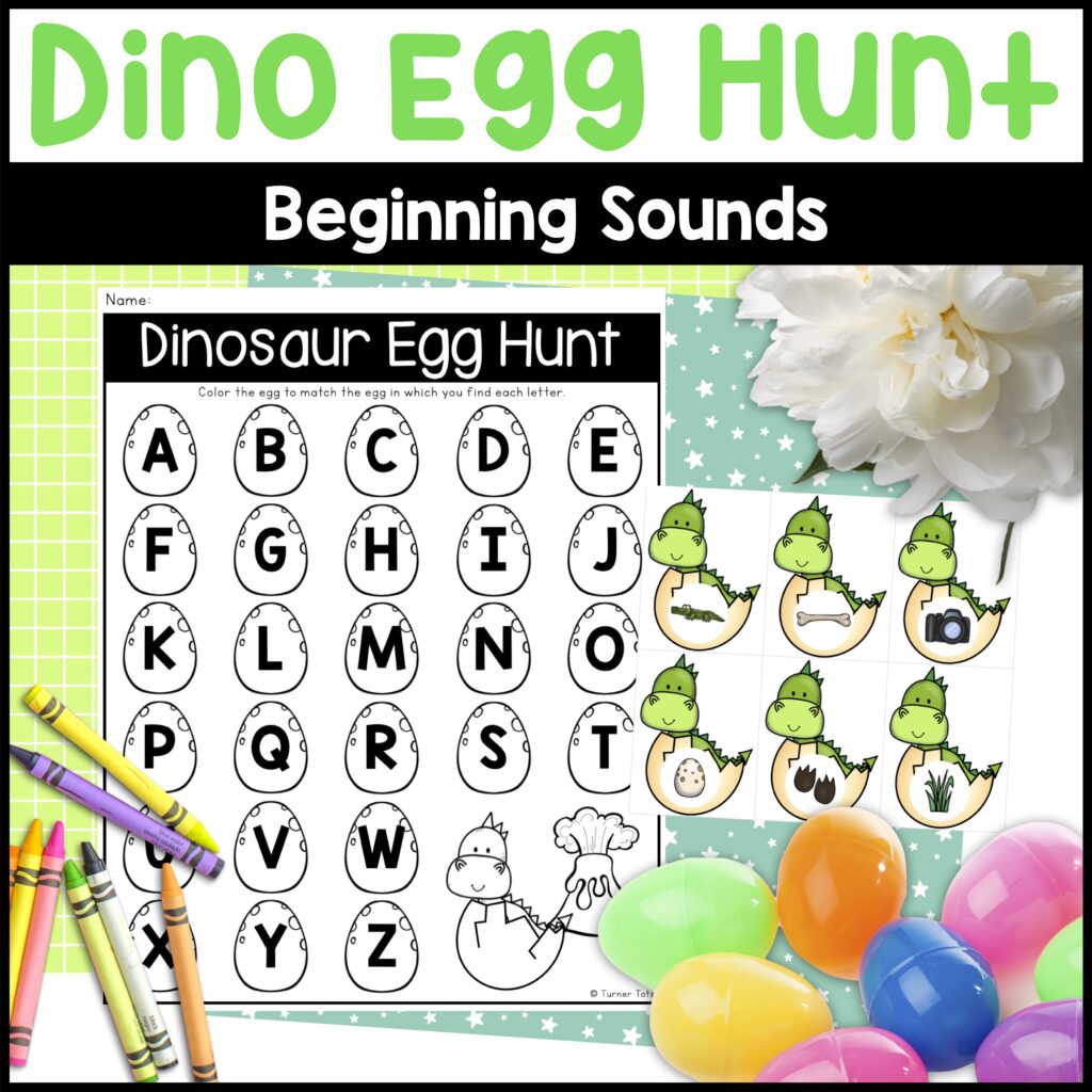 Dinosaur Egg Hunt Beginning Sounds Activity - Dinosaur Initial Sounds