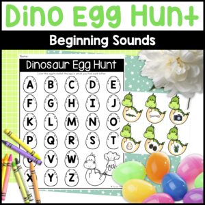 Dinosaur Egg Hunt Beginning Sounds Activity – Dinosaur Initial Sounds