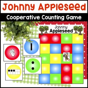 Johnny Appleseed Activity Cooperative Counting Game - Apple Math Activity