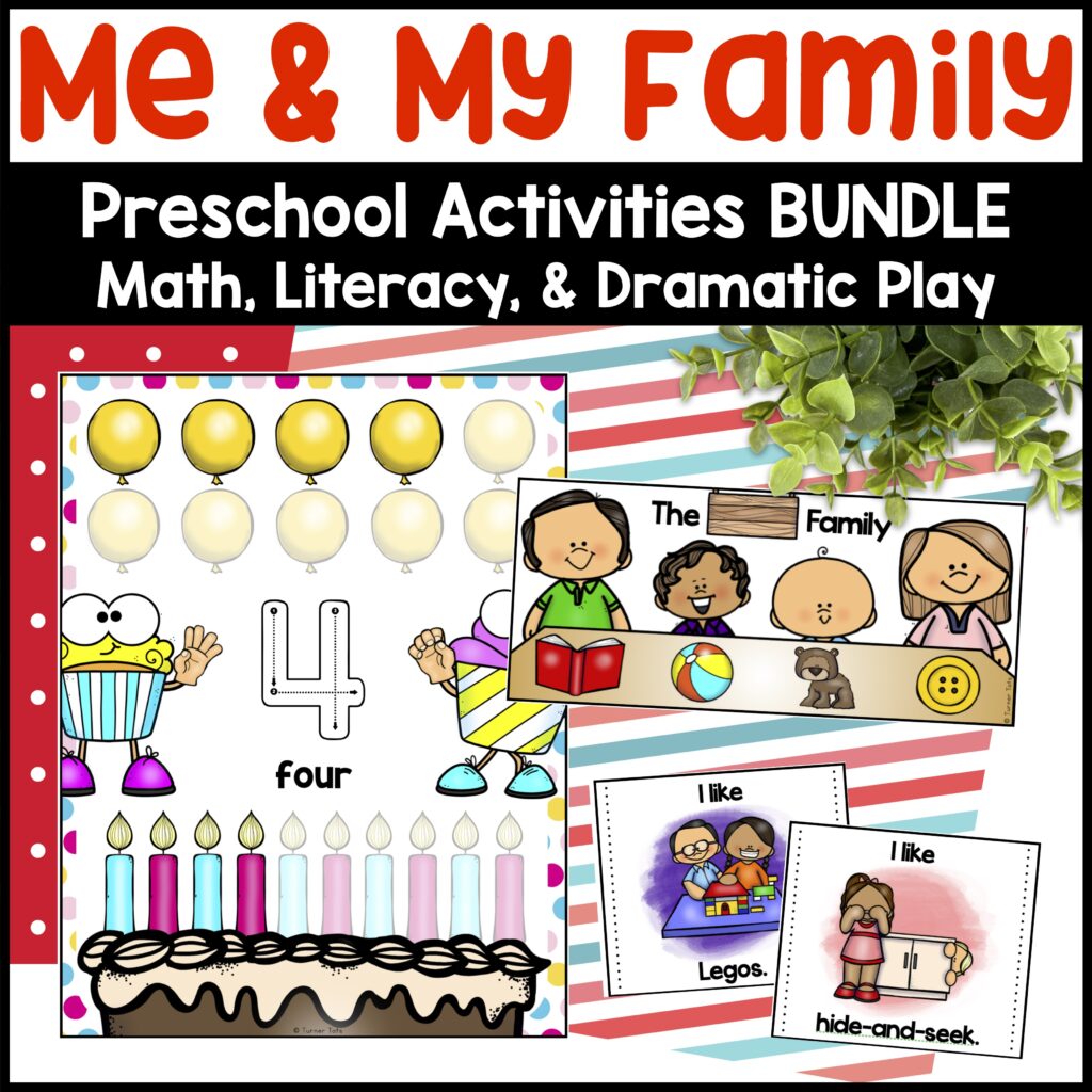 All About Me and My Family Activities Preschool - Math, Literacy, & Dramatic Play
