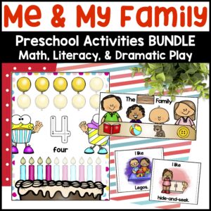 All About Me and My Family Activities Preschool - Math, Literacy, & Dramatic Play