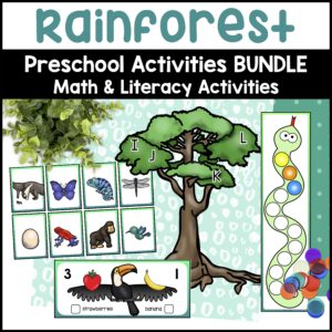 Rainforest Activities for Preschoolers- Jungle Animals Theme Math & Alphabet GamesRainforest Preschool Activities - Jungle Animals Theme Math & Alphabet Games