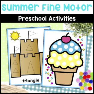 Summer Fine Motor, Watermelon Activities, Sandcastle Shapes, Ice Cream, Scissors