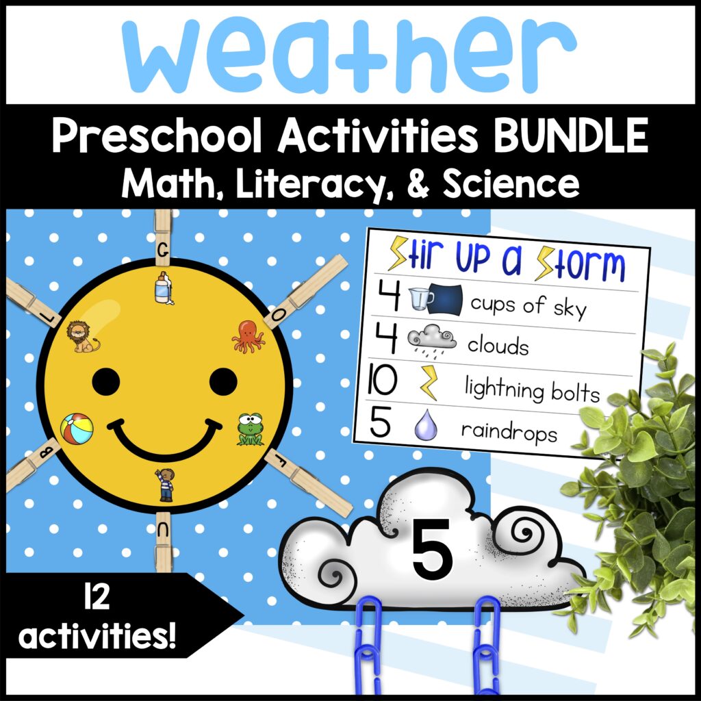 Weather Activities for Preschool - Math, Literacy, & Science Centers